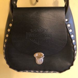 Leather Harley Davidson studded purse